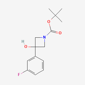 molecular formula C14H18FNO3 B3378098 叔丁基-3-(3-氟苯基)-3-羟基氮杂环丁烷-1-羧酸酯 CAS No. 1380752-53-3