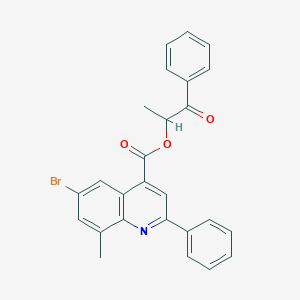molecular formula C26H20BrNO3 B337812 1-Methyl-2-oxo-2-phenylethyl 6-bromo-8-methyl-2-phenyl-4-quinolinecarboxylate 