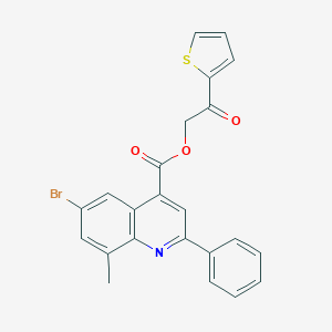 molecular formula C23H16BrNO3S B337813 2-Oxo-2-(2-thienyl)ethyl 6-bromo-8-methyl-2-phenyl-4-quinolinecarboxylate 