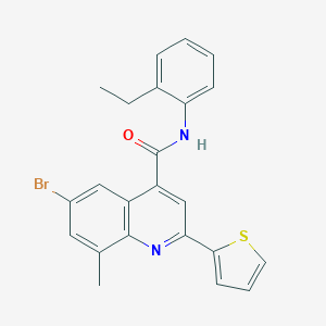 molecular formula C23H19BrN2OS B337814 6-bromo-N-(2-ethylphenyl)-8-methyl-2-(2-thienyl)-4-quinolinecarboxamide 