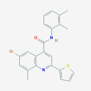 molecular formula C23H19BrN2OS B337815 6-bromo-N-(2,3-dimethylphenyl)-8-methyl-2-(2-thienyl)-4-quinolinecarboxamide 