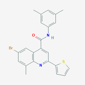 molecular formula C23H19BrN2OS B337816 6-bromo-N-(3,5-dimethylphenyl)-8-methyl-2-(2-thienyl)-4-quinolinecarboxamide 