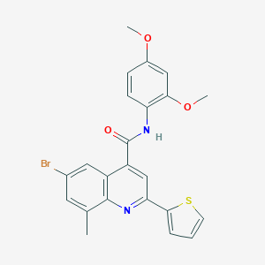 molecular formula C23H19BrN2O3S B337817 6-bromo-N-(2,4-dimethoxyphenyl)-8-methyl-2-(2-thienyl)-4-quinolinecarboxamide 