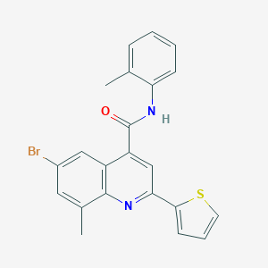molecular formula C22H17BrN2OS B337818 6-bromo-8-methyl-N-(2-methylphenyl)-2-(2-thienyl)-4-quinolinecarboxamide 