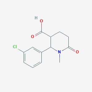 molecular formula C13H14ClNO3 B3378190 2-(3-Chlorophenyl)-1-methyl-6-oxopiperidine-3-carboxylic acid CAS No. 1394041-72-5