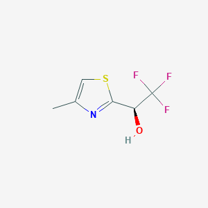 molecular formula C6H6F3NOS B3378192 (1R)-2,2,2-trifluoro-1-(4-methyl-1,3-thiazol-2-yl)ethan-1-ol CAS No. 1394051-21-8
