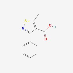molecular formula C11H9NO2S B3378196 5-Methyl-3-phenyl-isothiazole-4-carboxylic acid CAS No. 13950-59-9