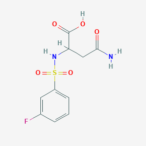 molecular formula C10H11FN2O5S B3378211 3-Carbamoyl-2-(3-fluorobenzenesulfonamido)propanoic acid CAS No. 1396963-96-4