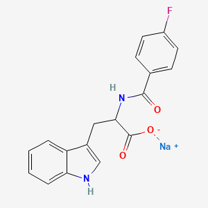 molecular formula C18H14FN2NaO3 B3378218 sodium 2-[(4-fluorophenyl)formamido]-3-(1H-indol-3-yl)propanoate CAS No. 1396966-66-7