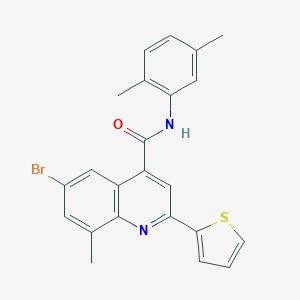 molecular formula C23H19BrN2OS B337822 6-bromo-N-(2,5-dimethylphenyl)-8-methyl-2-(2-thienyl)-4-quinolinecarboxamide 