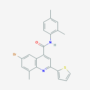 molecular formula C23H19BrN2OS B337823 6-bromo-N-(2,4-dimethylphenyl)-8-methyl-2-(2-thienyl)-4-quinolinecarboxamide 
