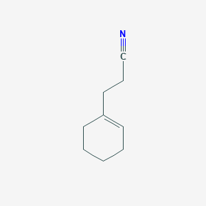 molecular formula C9H13N B3378255 1-Cyclohexene-1-propanenitrile CAS No. 13992-92-2