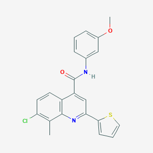 molecular formula C22H17ClN2O2S B337826 7-chloro-N-(3-methoxyphenyl)-8-methyl-2-(2-thienyl)-4-quinolinecarboxamide 