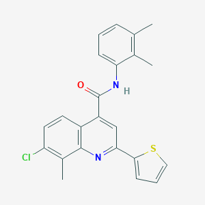 molecular formula C23H19ClN2OS B337827 7-chloro-N-(2,3-dimethylphenyl)-8-methyl-2-(2-thienyl)-4-quinolinecarboxamide 