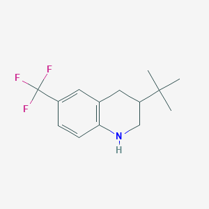 molecular formula C14H18F3N B3378281 3-(Tert-butyl)-6-(trifluoromethyl)-1,2,3,4-tetrahydroquinoline CAS No. 1406566-96-8
