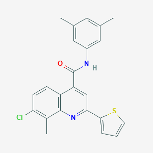 molecular formula C23H19ClN2OS B337829 7-chloro-N-(3,5-dimethylphenyl)-8-methyl-2-(2-thienyl)-4-quinolinecarboxamide 