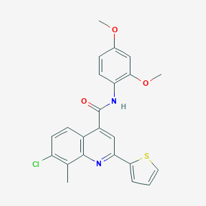 molecular formula C23H19ClN2O3S B337830 7-chloro-N-(2,4-dimethoxyphenyl)-8-methyl-2-(2-thienyl)-4-quinolinecarboxamide 