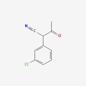 molecular formula C10H8ClNO B3378308 2-(3-Chlorophenyl)-3-oxobutanenitrile CAS No. 14123-79-6