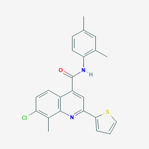 molecular formula C23H19ClN2OS B337832 7-chloro-N-(2,4-dimethylphenyl)-8-methyl-2-(2-thienyl)-4-quinolinecarboxamide 