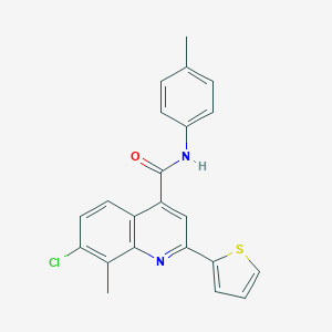 molecular formula C22H17ClN2OS B337834 7-chloro-8-methyl-N-(4-methylphenyl)-2-(2-thienyl)-4-quinolinecarboxamide 