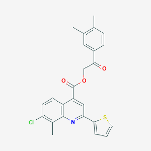 molecular formula C25H20ClNO3S B337837 2-(3,4-Dimethylphenyl)-2-oxoethyl 7-chloro-8-methyl-2-(2-thienyl)-4-quinolinecarboxylate 