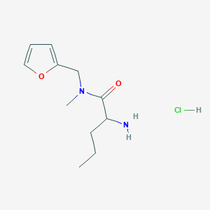 molecular formula C11H19ClN2O2 B3378378 2-amino-N-(furan-2-ylmethyl)-N-methylpentanamide hydrochloride CAS No. 1423024-93-4