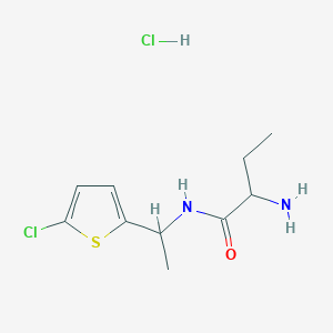 molecular formula C10H16Cl2N2OS B3378379 2-amino-N-[1-(5-chlorothiophen-2-yl)ethyl]butanamide hydrochloride CAS No. 1423025-59-5