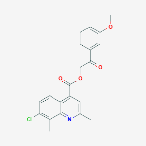molecular formula C21H18ClNO4 B337838 2-(3-Methoxyphenyl)-2-oxoethyl 7-chloro-2,8-dimethylquinoline-4-carboxylate 