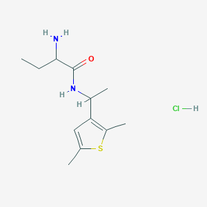 molecular formula C12H21ClN2OS B3378387 2-amino-N-[1-(2,5-dimethylthiophen-3-yl)ethyl]butanamide hydrochloride CAS No. 1423027-45-5