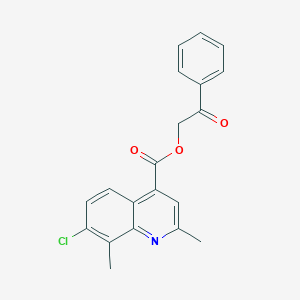molecular formula C20H16ClNO3 B337840 2-Oxo-2-phenylethyl 7-chloro-2,8-dimethylquinoline-4-carboxylate 