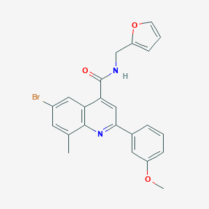 molecular formula C23H19BrN2O3 B337842 6-bromo-N-(furan-2-ylmethyl)-2-(3-methoxyphenyl)-8-methylquinoline-4-carboxamide 