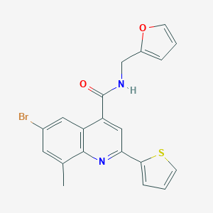 molecular formula C20H15BrN2O2S B337843 6-bromo-N-(2-furylmethyl)-8-methyl-2-(2-thienyl)-4-quinolinecarboxamide 