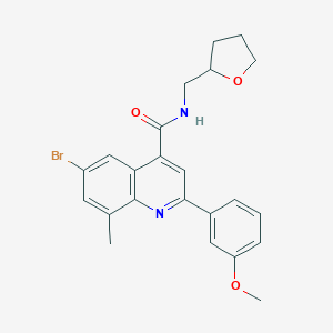 molecular formula C23H23BrN2O3 B337845 6-bromo-2-(3-methoxyphenyl)-8-methyl-N-(tetrahydro-2-furanylmethyl)-4-quinolinecarboxamide 
