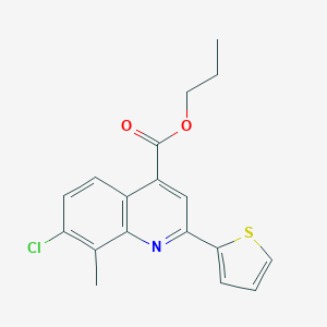 molecular formula C18H16ClNO2S B337846 Propyl 7-chloro-8-methyl-2-(2-thienyl)-4-quinolinecarboxylate 