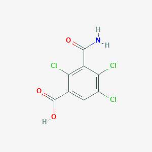 molecular formula C8H4Cl3NO3 B3378462 3-Carbamoyl-2,4,5-trichlorobenzoic acid CAS No. 142733-37-7