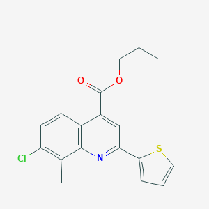 molecular formula C19H18ClNO2S B337847 Isobutyl 7-chloro-8-methyl-2-(2-thienyl)-4-quinolinecarboxylate 