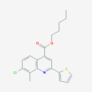 molecular formula C20H20ClNO2S B337849 Pentyl 7-chloro-8-methyl-2-(2-thienyl)-4-quinolinecarboxylate 