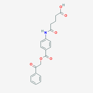 molecular formula C20H19NO6 B337852 5-Oxo-5-{4-[(2-oxo-2-phenylethoxy)carbonyl]anilino}pentanoic acid 
