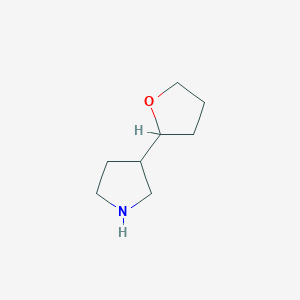 molecular formula C8H15NO B3378524 Pyrrolidine, 3-(tetrahydro-2-furanyl)- CAS No. 1430091-80-7
