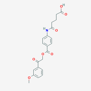 molecular formula C21H21NO7 B337853 5-(4-{[2-(3-Methoxyphenyl)-2-oxoethoxy]carbonyl}anilino)-5-oxopentanoic acid 
