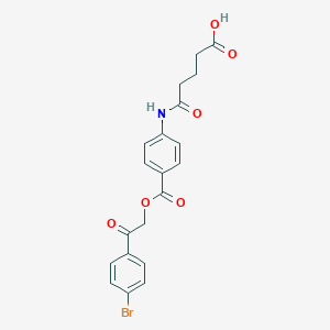 molecular formula C20H18BrNO6 B337854 5-(4-{[2-(4-Bromophenyl)-2-oxoethoxy]carbonyl}anilino)-5-oxopentanoic acid 