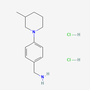 molecular formula C13H22Cl2N2 B3378563 1-[4-(3-Methylpiperidin-1-yl)phenyl]methanamine dihydrochloride CAS No. 1432027-51-4