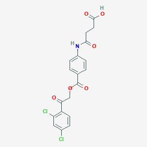 molecular formula C19H15Cl2NO6 B337857 4-(4-{[2-(2,4-Dichlorophenyl)-2-oxoethoxy]carbonyl}anilino)-4-oxobutanoic acid 