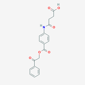molecular formula C19H17NO6 B337859 4-Oxo-4-{4-[(2-oxo-2-phenylethoxy)carbonyl]anilino}butanoic acid 