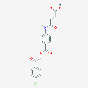 molecular formula C19H16ClNO6 B337860 4-(4-{[2-(4-Chlorophenyl)-2-oxoethoxy]carbonyl}anilino)-4-oxobutanoic acid 
