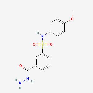 molecular formula C14H15N3O4S B3378665 3-(hydrazinecarbonyl)-N-(4-methoxyphenyl)benzene-1-sulfonamide CAS No. 145352-96-1