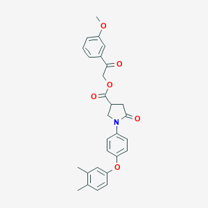 molecular formula C28H27NO6 B337867 2-(3-Methoxyphenyl)-2-oxoethyl 1-[4-(3,4-dimethylphenoxy)phenyl]-5-oxo-3-pyrrolidinecarboxylate 