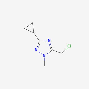 molecular formula C7H10ClN3 B3378670 5-(chloromethyl)-3-cyclopropyl-1-methyl-1H-1,2,4-triazole CAS No. 145578-19-4