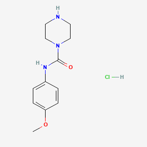 molecular formula C12H18ClN3O2 B3378686 N-(4-methoxyphenyl)piperazine-1-carboxamide hydrochloride CAS No. 1458137-04-6
