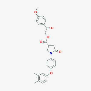 molecular formula C28H27NO6 B337869 2-(4-Methoxyphenyl)-2-oxoethyl 1-[4-(3,4-dimethylphenoxy)phenyl]-5-oxo-3-pyrrolidinecarboxylate 